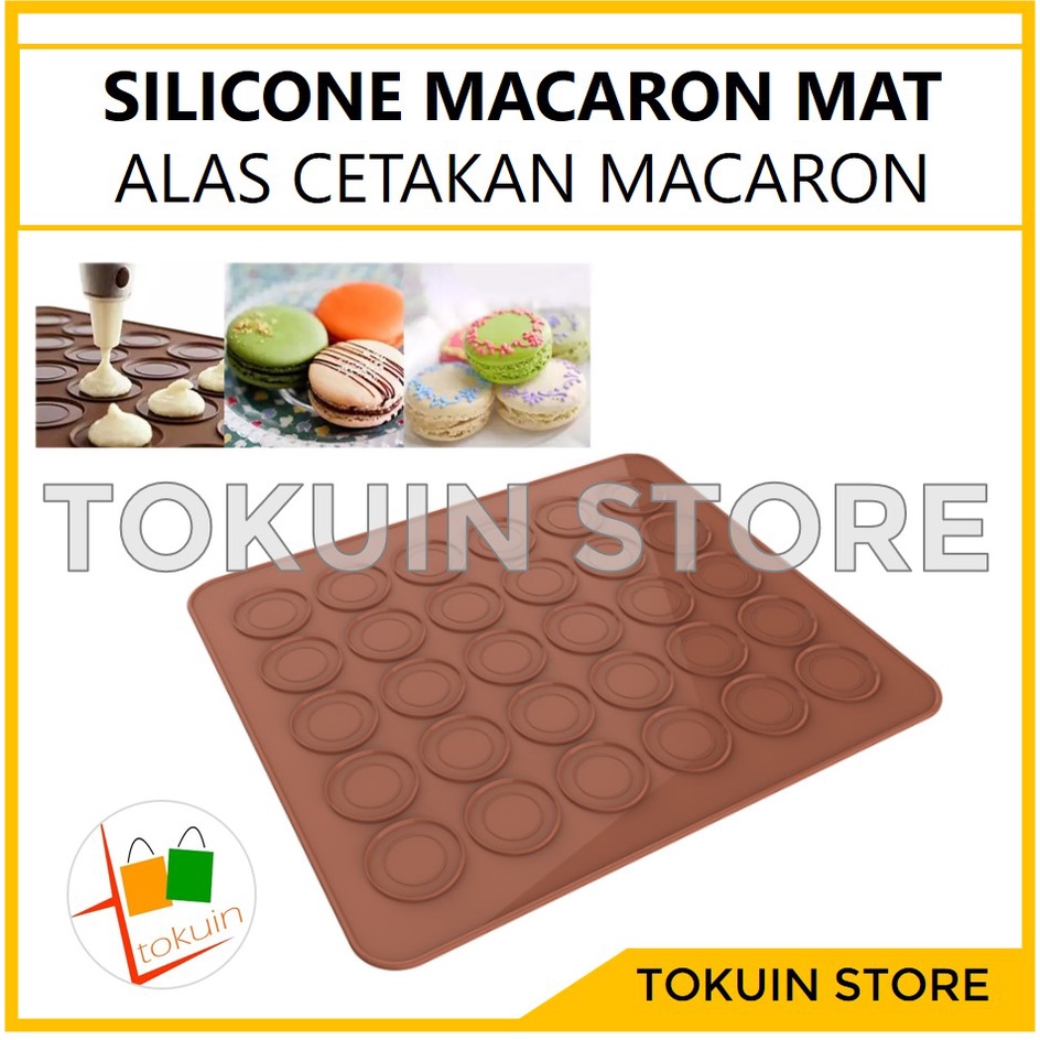 Alas Cetakan Kue Macaroon Macaron Adonan Silikon Silicone Baking Makaron Mat