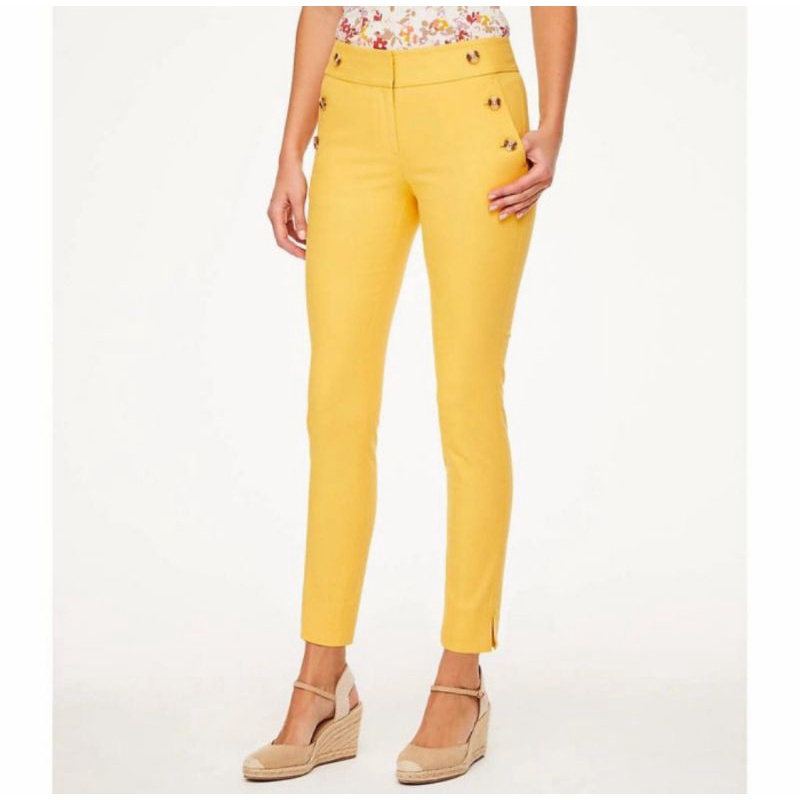 celana panjang bahan wanita hitam celana skinny ankle LOFT