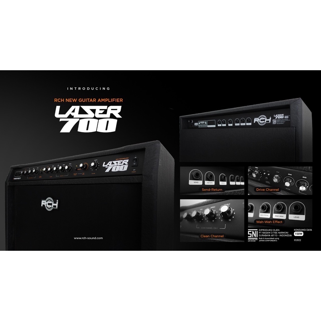 Amplifier Gitar RCH Laser 700 Speaker 2x12 Inch