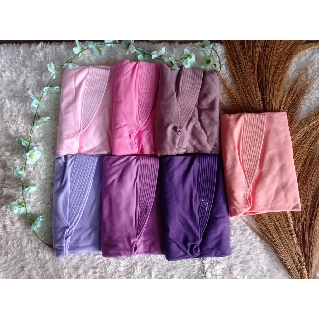 Khimar kaos pe polos non serut asma XXL bergo antem jilbab instan simple krudung syari hijab