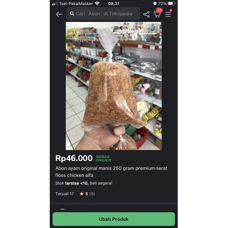 

abon ayam 250 grm premium original pedes manis