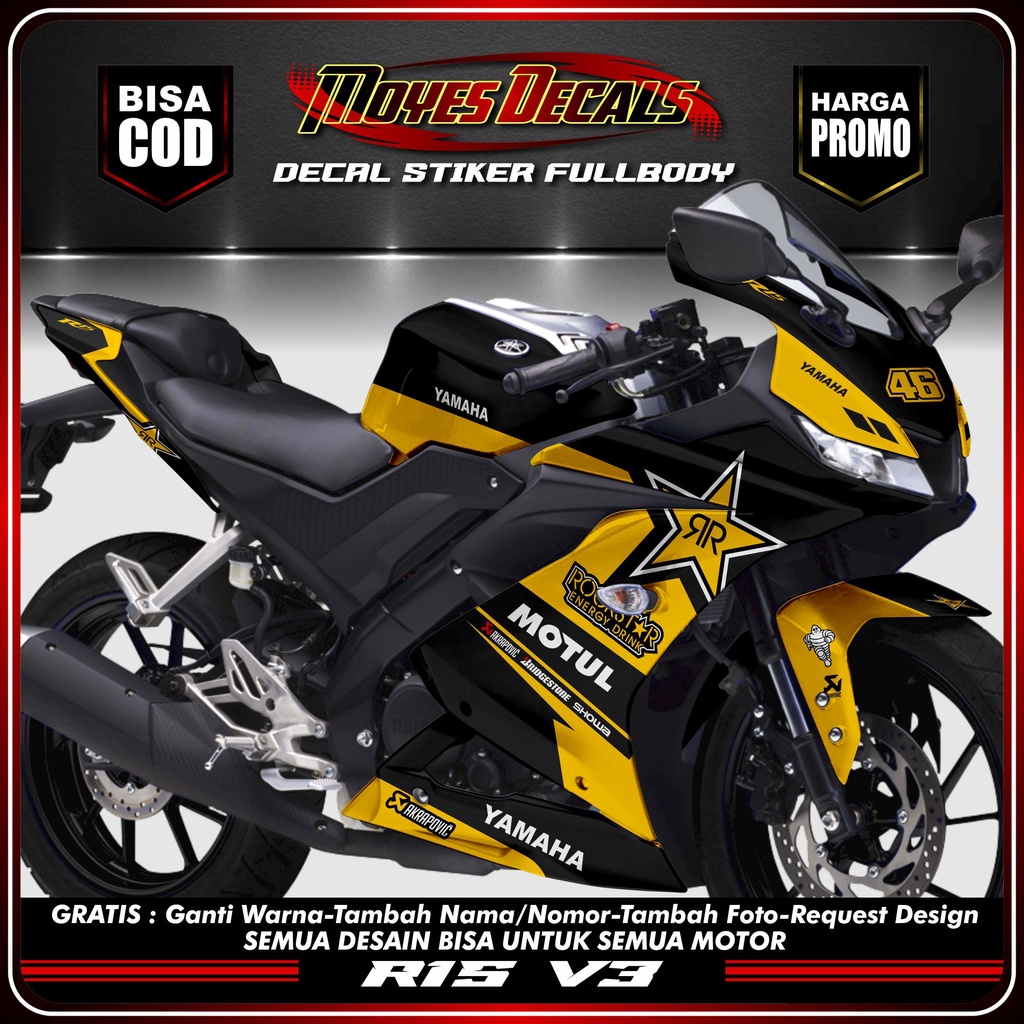 COD Decal R15 V3/V2 Stiker R15 V3/V2 Decal Stiker R15 V3 Stiker Yamaha R15 V3 Stiker Fullbody Yamaha