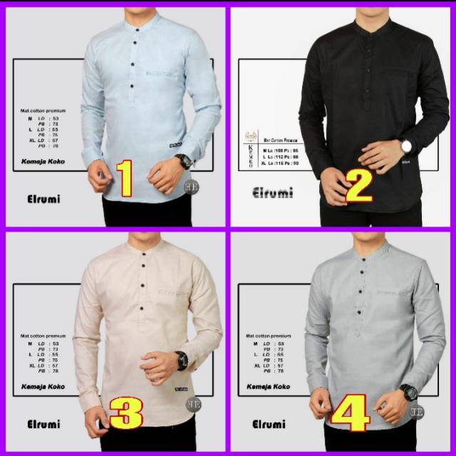 Kemeja koko pria lengan panjang model Terbaru