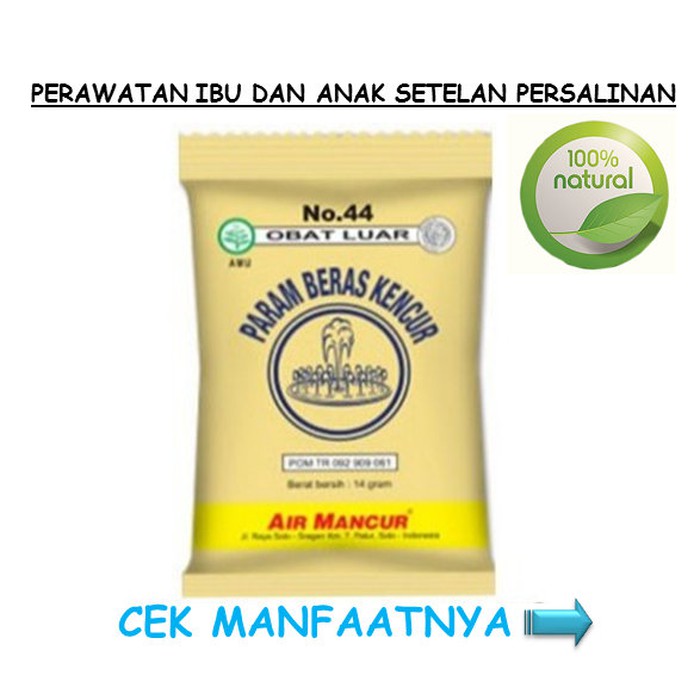 Param Beras Kencur Air Mancur Parem Beras Kencur ibu stelh persalinan