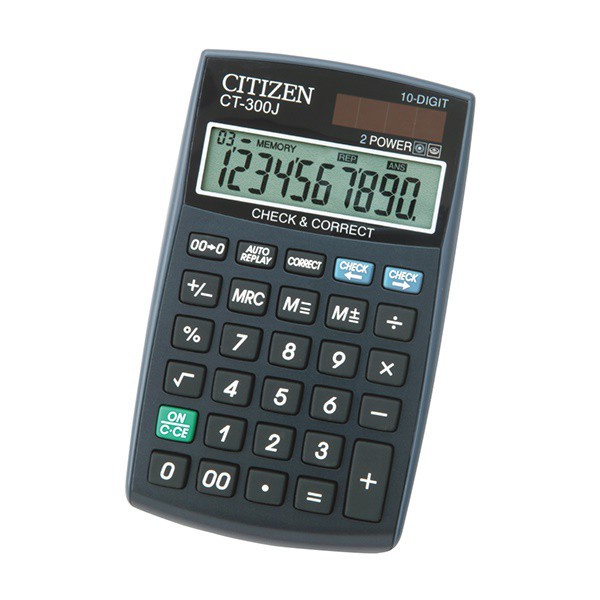 Citizen Kalkulator CT-300J Kalkulator 10 Digit Hitam