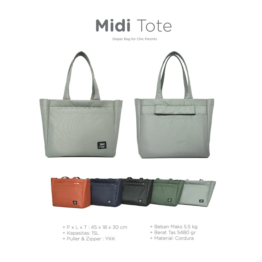 Diaper Bag Nertur Midi Tote / Tas Perlengkapan Bayi