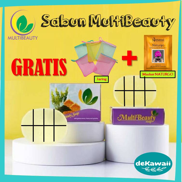 Multi Beauty Soap Sabun MBS (Seperdelapan) Multibeauty Ori -  FREE Bonus Naturgo Hanasui dan Jaring