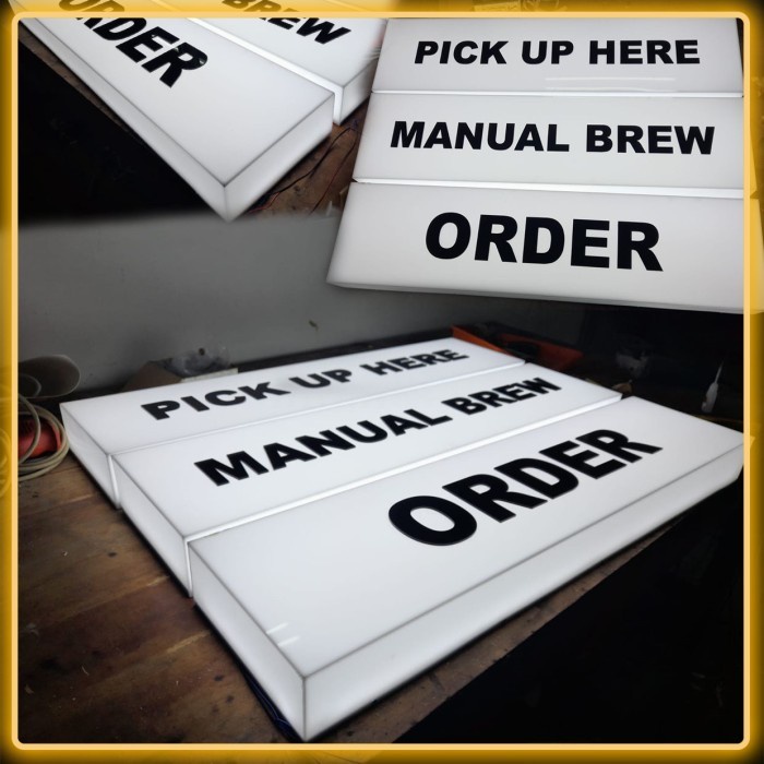 Neon Box 80x80cm 1 Muka | Sign Box LED Acrylic Custom Logo Toko