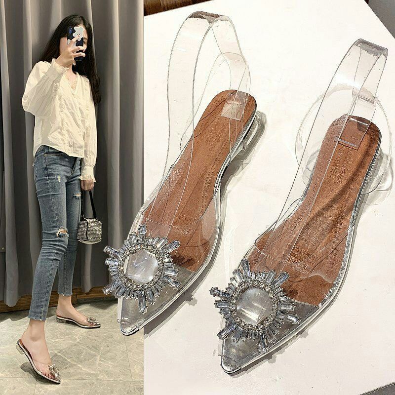 7cm 3cm AGI0129 Heels Transparan Wanita Fashion Import Bohemian Ready Jakarta Bisa COD (With Box)