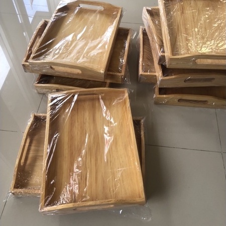 Nampan Kayu 28cm x 18cm Baki Kayu Pinus Wooden Tray