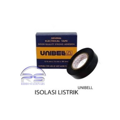 

Unibell unibel Isolasi Hitam / Solatip Solasi Kabel Listrik 0,13mm x 16mm x 20 Yard