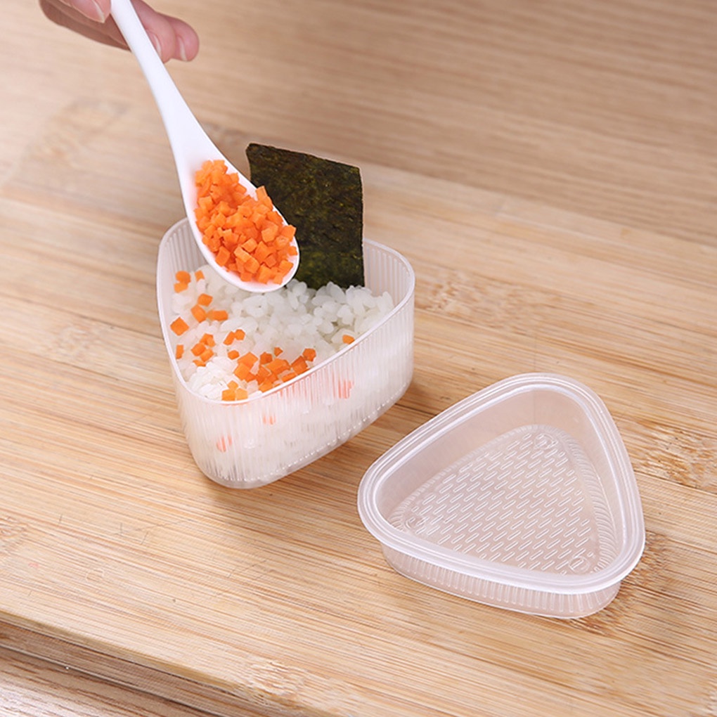 [house2020]2pcs PP Triangular Rice Ball Mold Non-stick Sushi Press Mould Handmade Rice Roll Maker