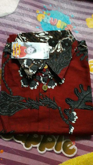Hem Kemeja Batik Anak Bagus Motif Keren Merah Bg2522 Adem Halus