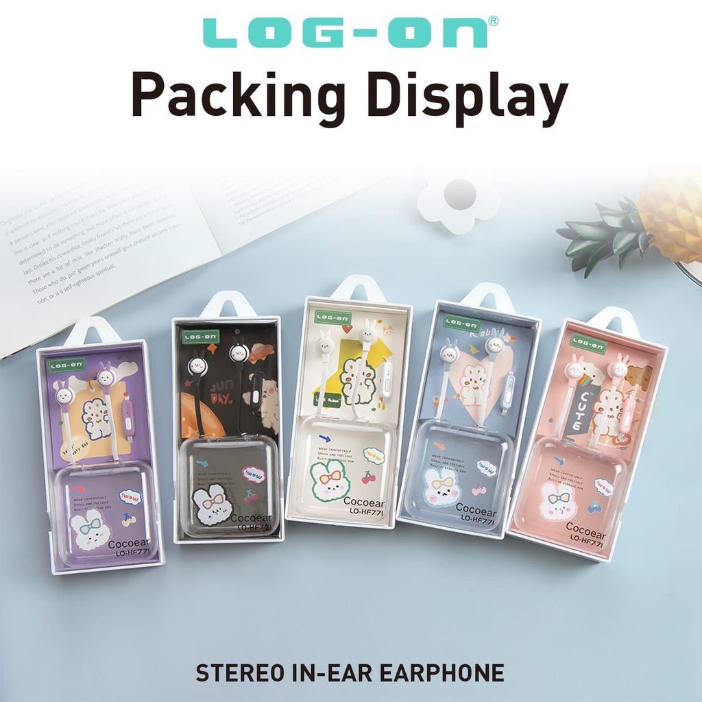 EARPHONE LOG ON HANDSFREE COCO BEAR LO-HF771 LO-HF772 STEREO