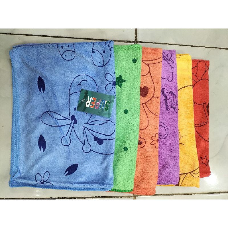 Super Handuk Bayi Bahan Lembut Motif 50x100