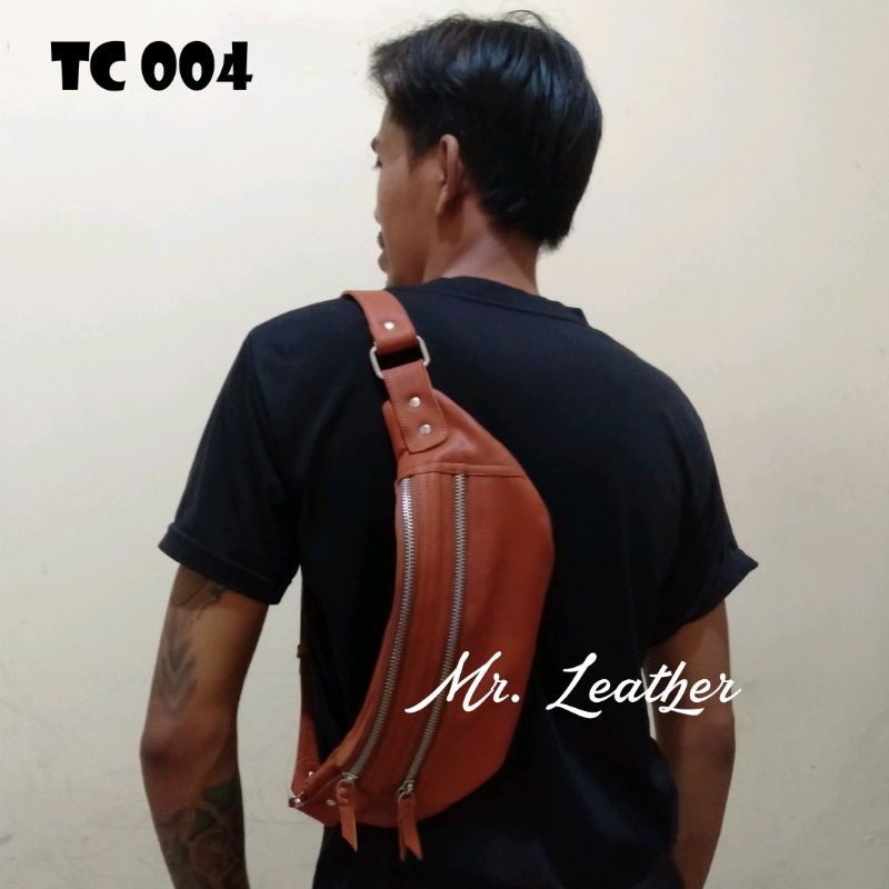 TC004 tas kompek pria/wanita bahan kulit asli