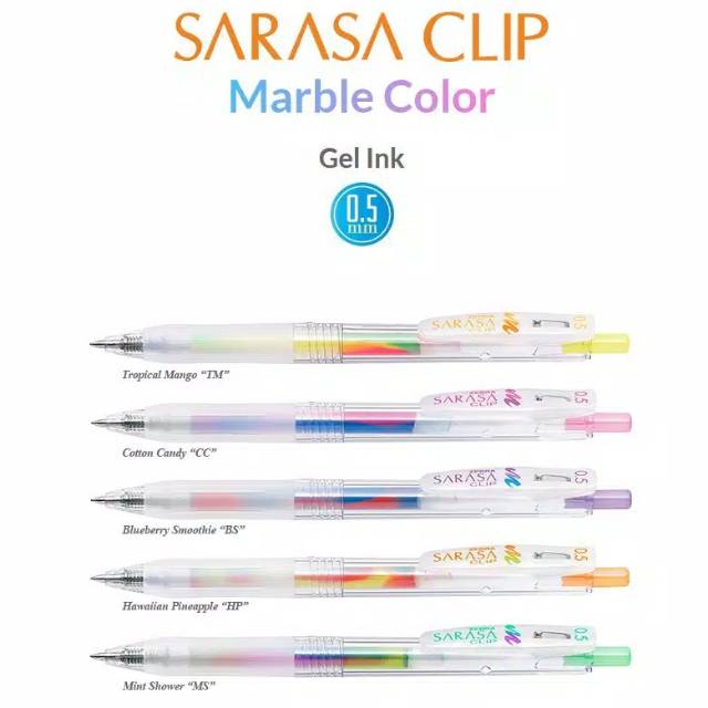 

PULPEN GEL ZEBRA SARASA CLIP 0.5 MARBLE COLOR