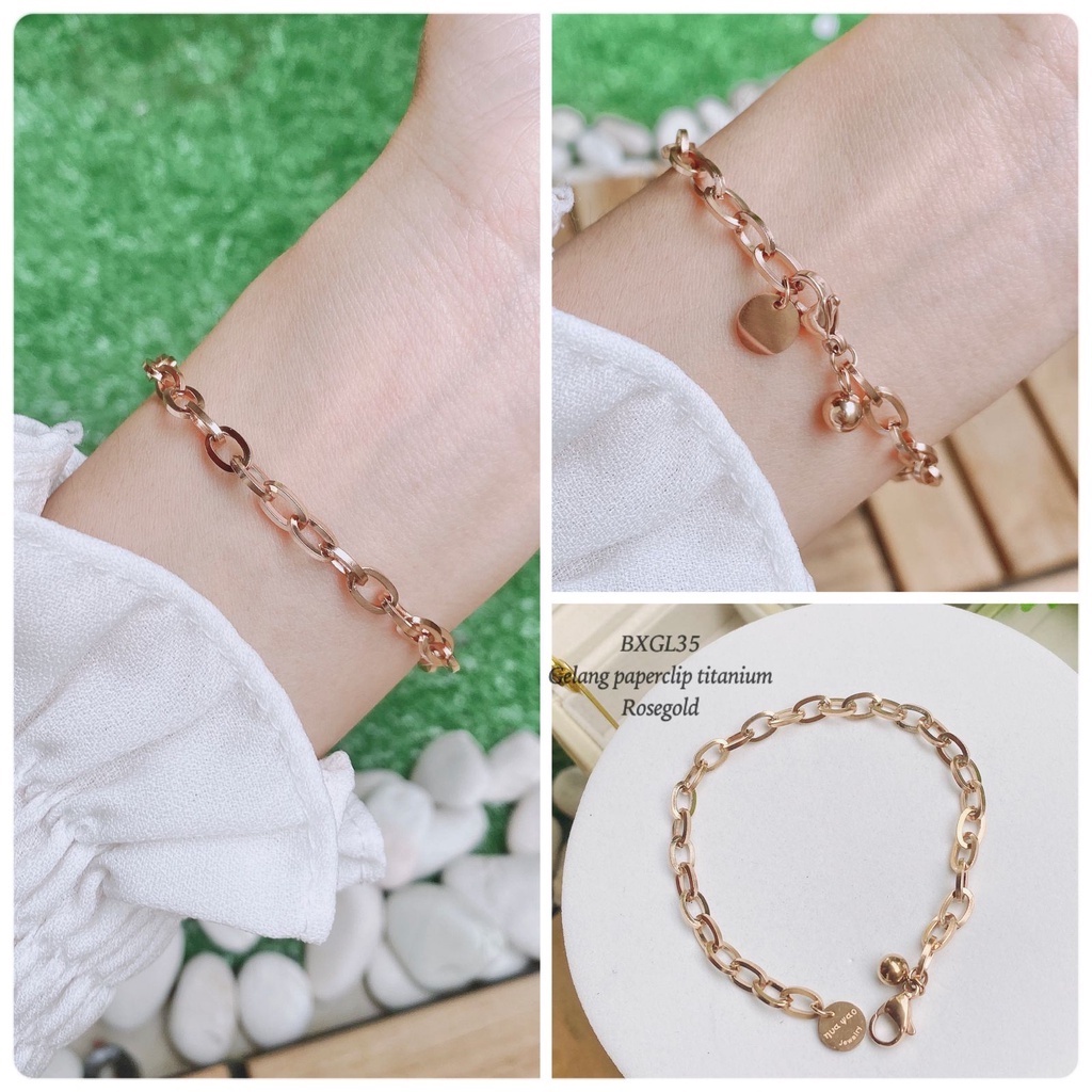 COD! gelang tangan titanium paperclip variasi anti karat import