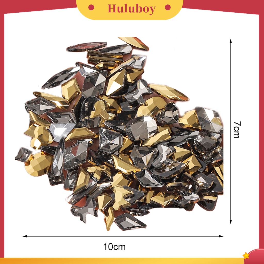 Huluboy Huluboy♡ 100 Pcs Perhiasan Berlian Imitasi Bentuk Phantom Aurora Untuk Dekorasi Kuku Wanita