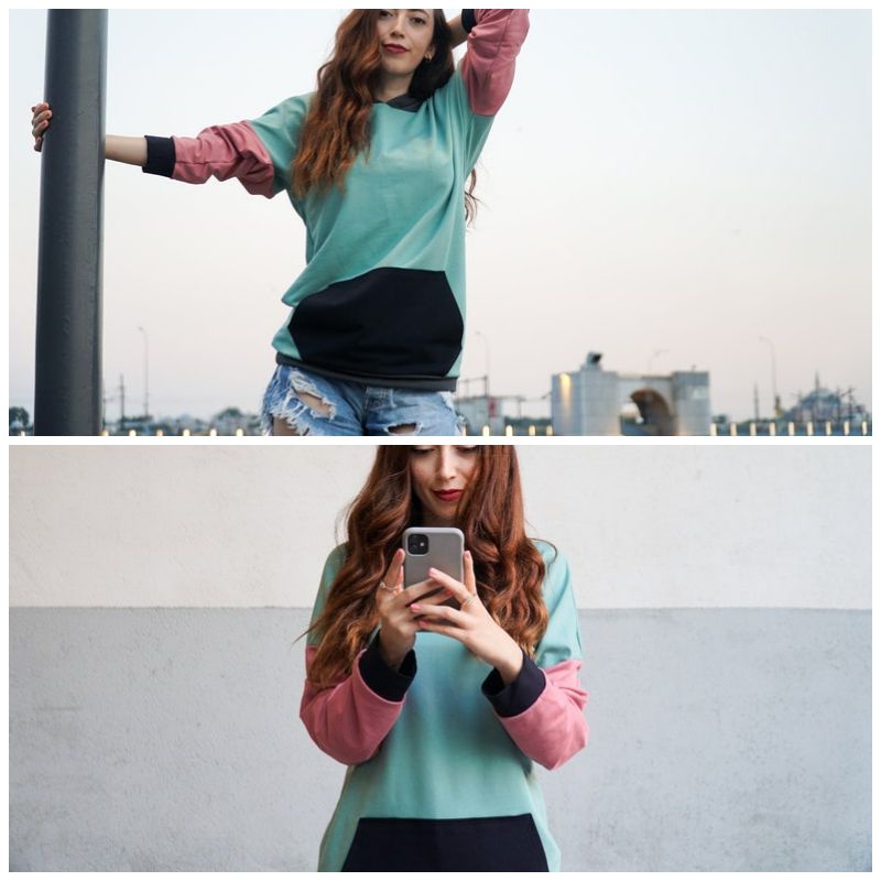 S - XXXXXL(6XL) Hoodie Kombinasi Mix Warna Full Color BIGSIZE/ (BISA CUSTOM) Jaket Lilac Biru Muda Pink Kuning Tosca Oversize Cute Hijau Botol navy Unisex Jumbo Pastel Colour Threetone