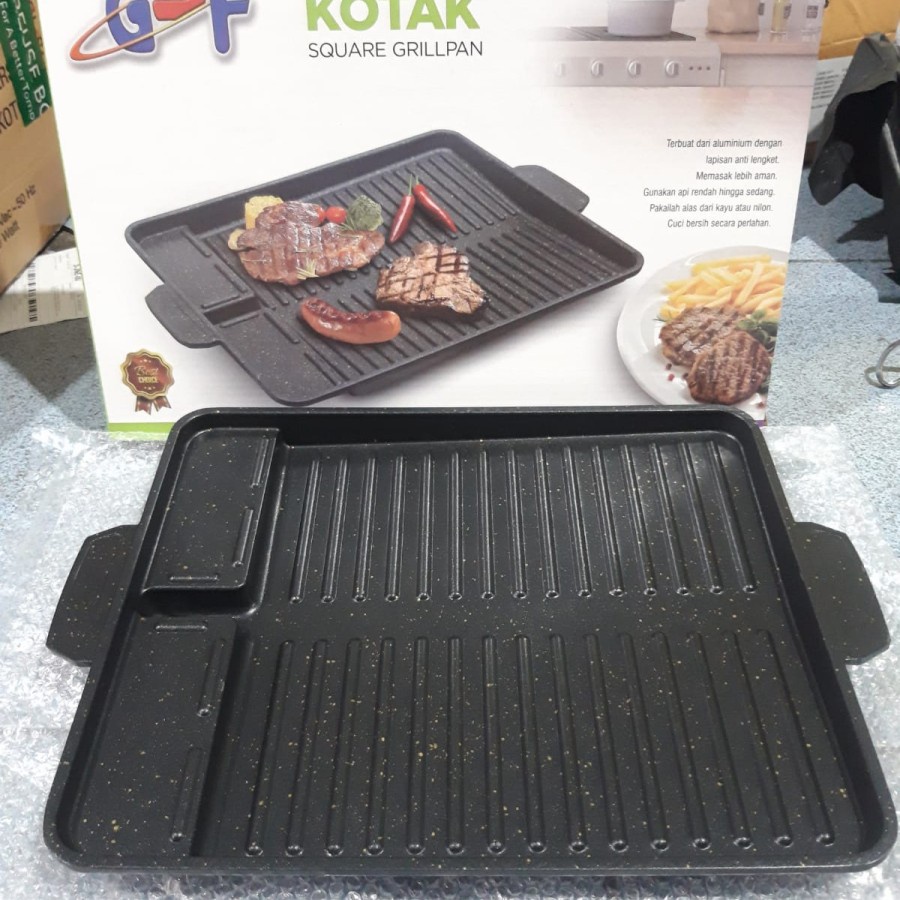 SQUARE GRILLPAN BBQ / WAJAN PEMANGGANG KOTAK 32mm ANTI LENGKET MURAH