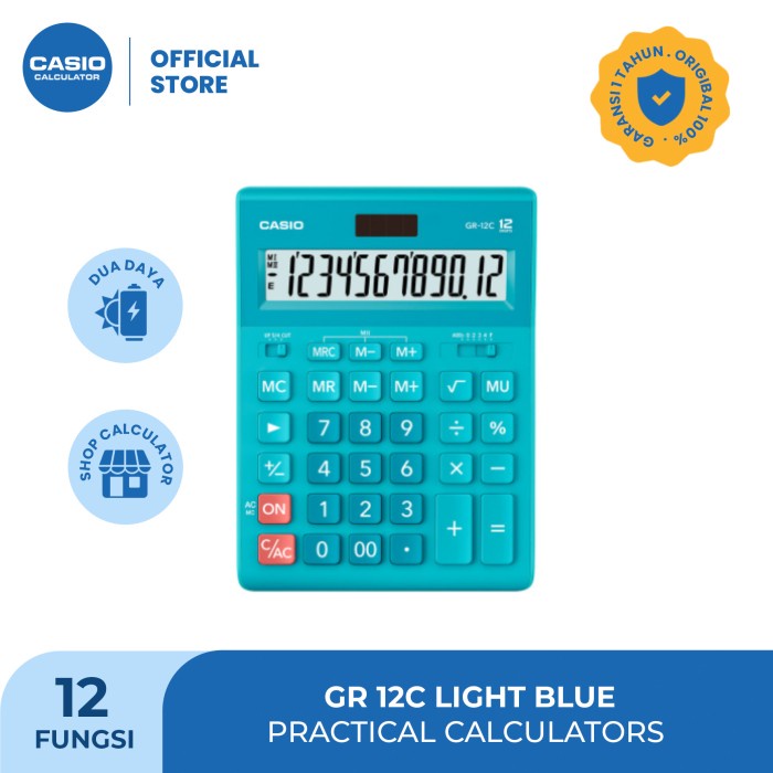 

CODE700 Casio Calculator GR-12C Light Blue