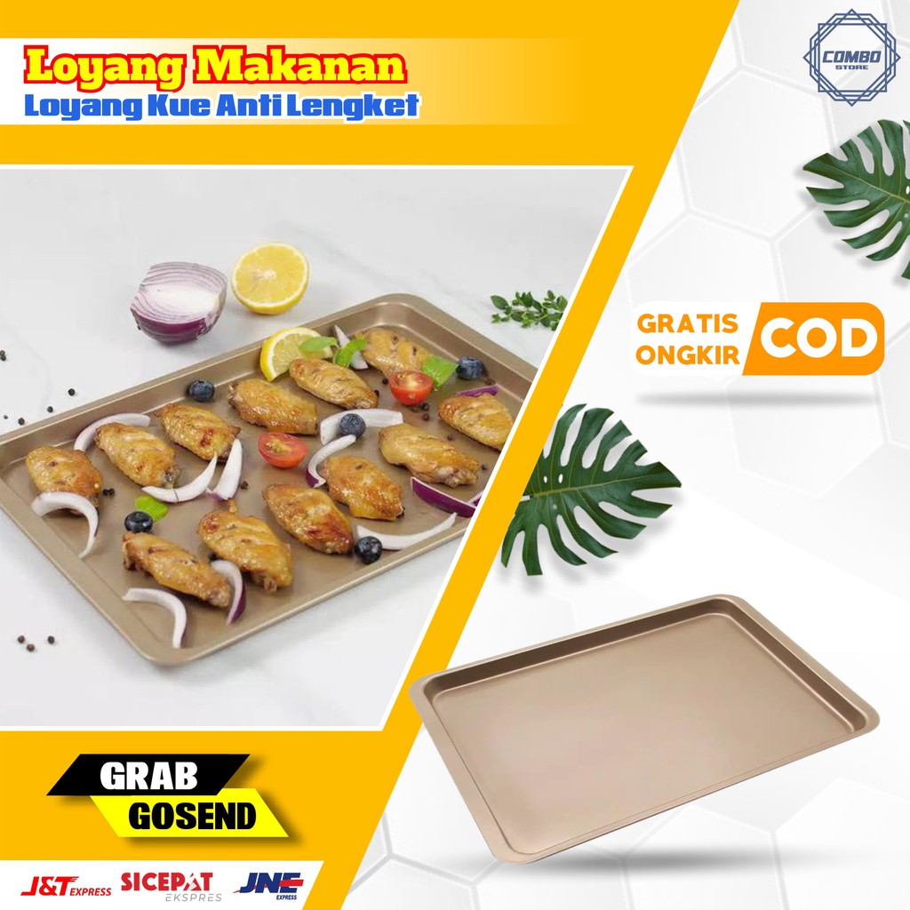 Loyang Kue Kering Anti Lengket Alas Oven Microwave Baking Tray Non Stick