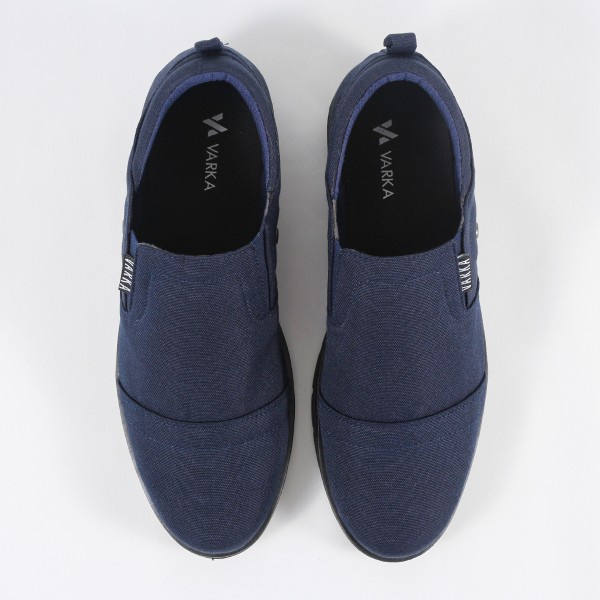 Sepatu Slip On Pria V 4467 Brand Varka Sepatu Casual untuk Kuliah Kerja Hangout Harga Murah Berkualitas Warna Navy