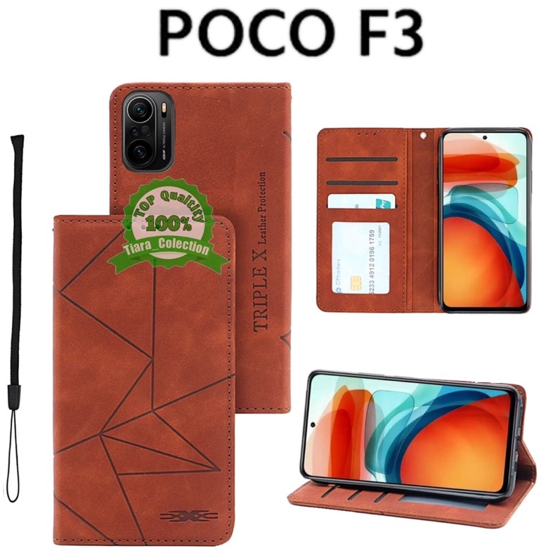 CASE XIAOMI POCO F3 CASE DOMPET MOTIF CASE Magnet Flip Leather Cover Pu Leather Magnet