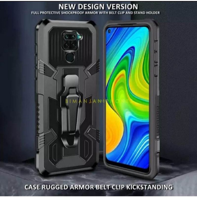 Soft Case Belt Clip Xiaomi Redmi Note 9 - Note 9S - Note 9 Pro Case Robot Belt Clip Hard Case Silico