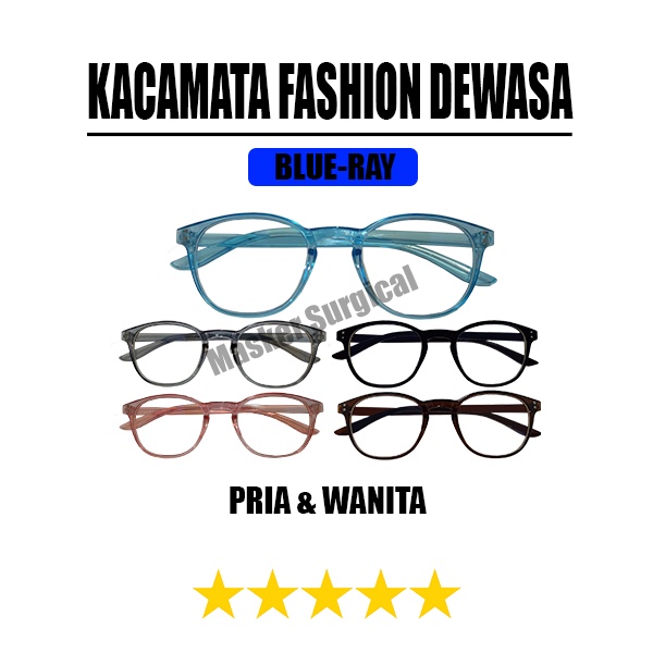 KACAMATA ANTI RADIASI BLUERAY KACA MATA NORMAL KACAMATA MURAH FRAME KACAMATA OVAL PRIA WANITA NOCASE