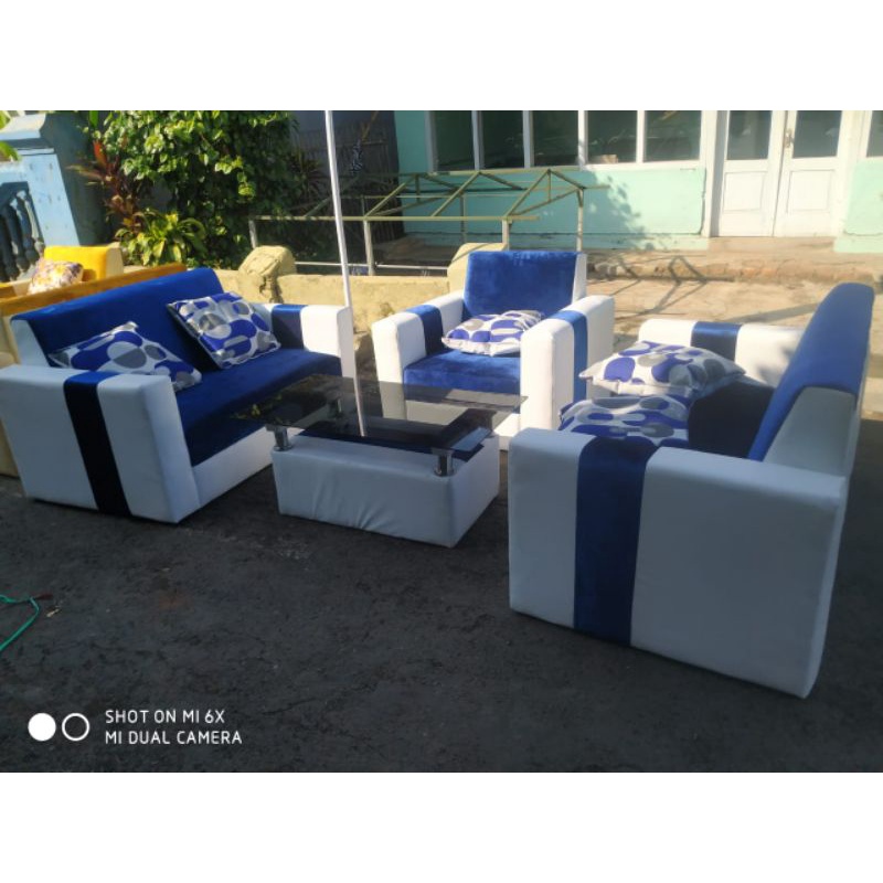 sofa set minimalis + meja