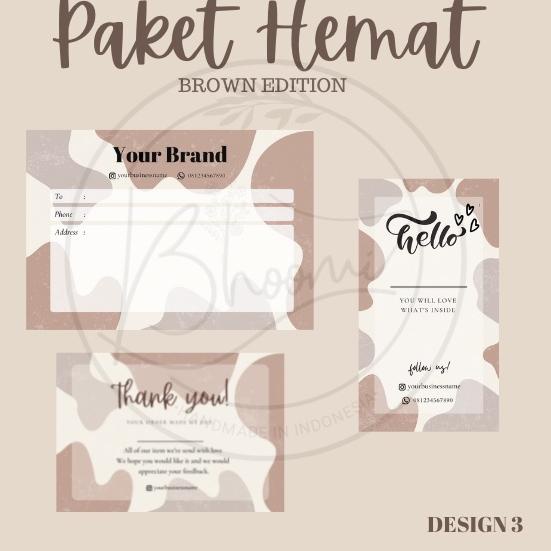 

ezl-41 PAKET HEMAT BROWN EDITION - STICKER PENGIRIMAN - THANK YOU CARD - STICKER SEAL - STICKER OLSHOP ,.,.,.,,
