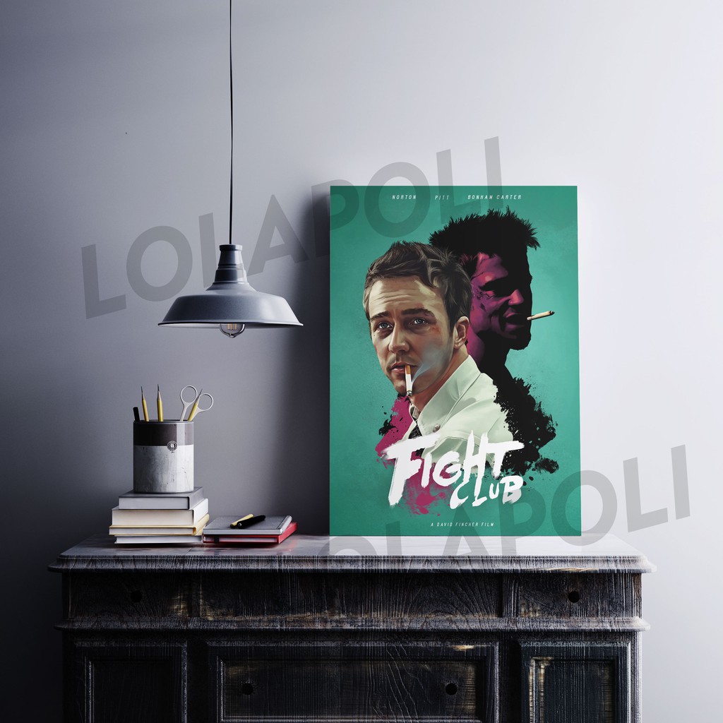 Hiasan Dinding Poster Kayu - Film Fight Club