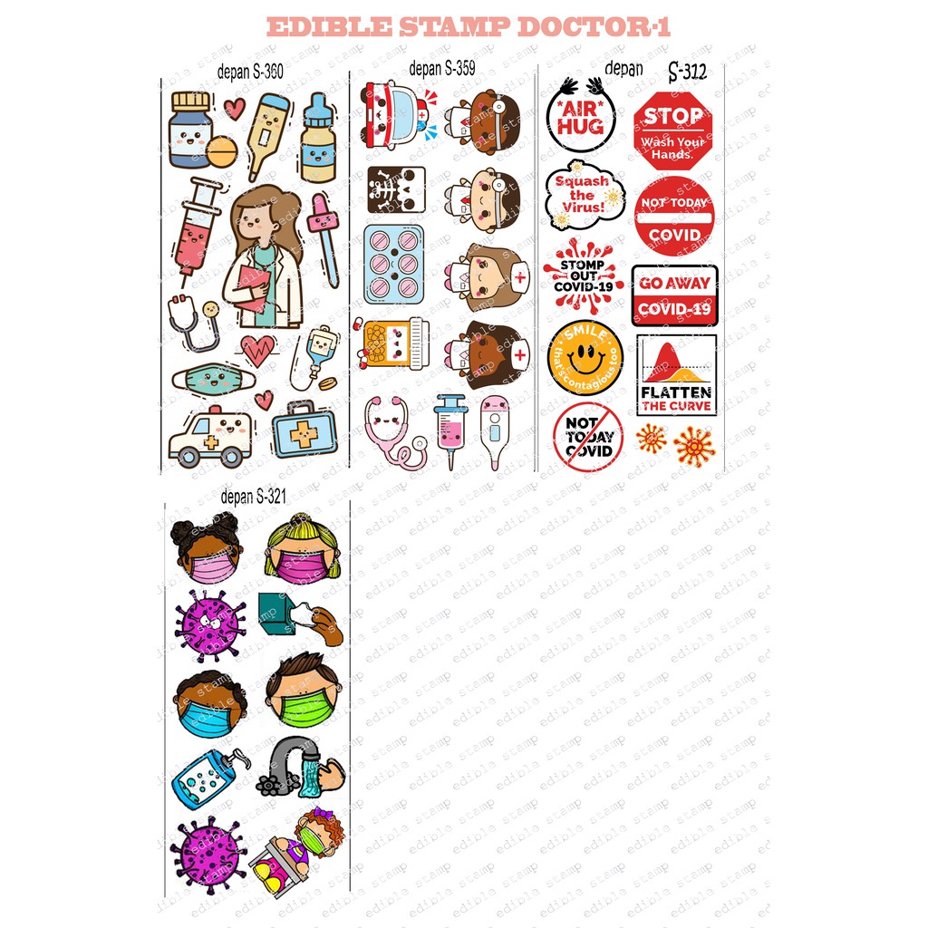 

Edible Stamp Stiker Makanan Edible Stiker Edible Image Edible Print Sticker Makanan Doctor Dokter