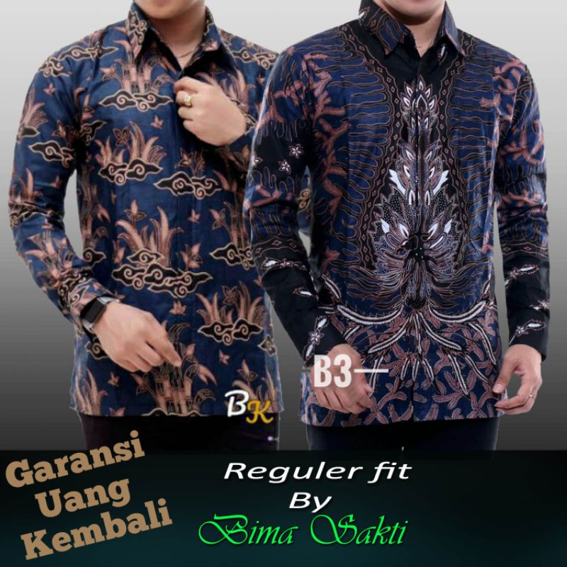 kemeja pria lengan panjang baju batik kantor Kemeja Batik Menteri 85 Baju Batik Pria Motif Arsena Modern Lengan Panjang Regulerfit Premium