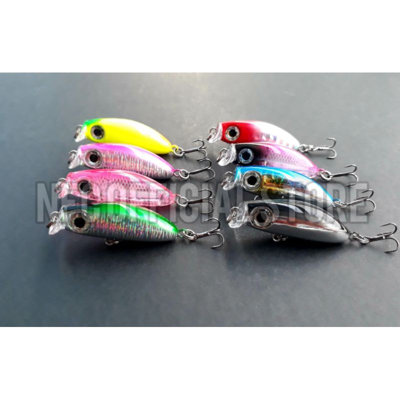 Mini floating minnow 3,5cm / 3gr Umpan tiruan bentuk ikan, Target hampala laosan payus barramundi