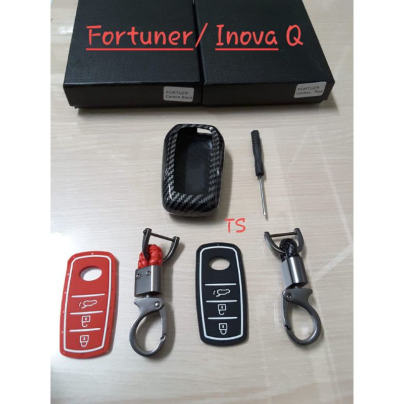 sarung cover casing kasing kunci remote toyota all new Fortuner vrz / inova innova zenix  carbon karbon 2016 2017 2018 2019 2020 2021 2022 2023