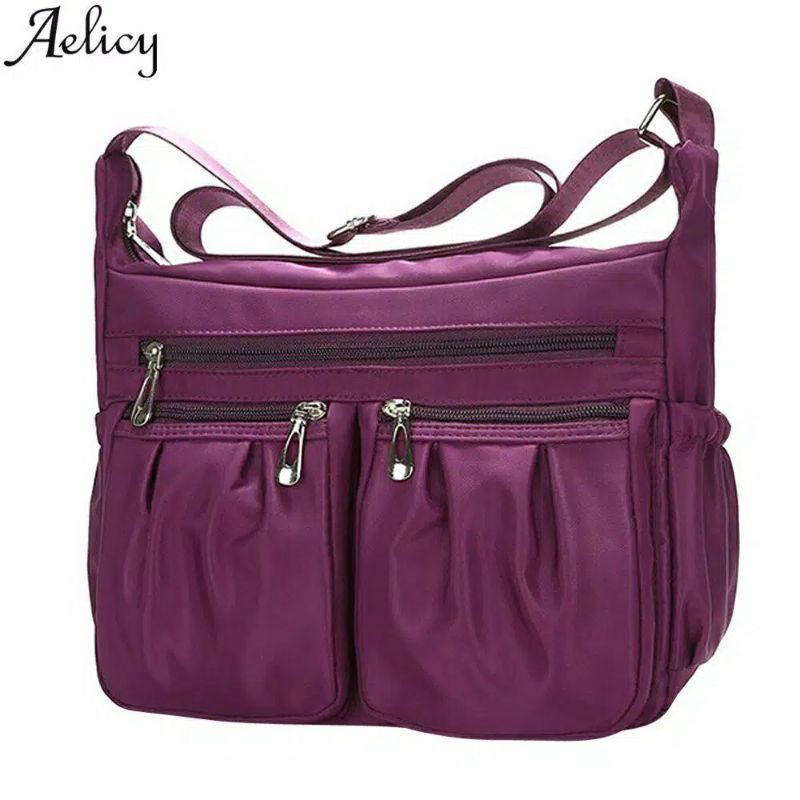 2.2 COD SALE - TAS SELEMPANG KOREAN WANITA RESLETING TIGA WARNA HITAM, MERAH, MAROON, NAVY UKURAN BESAR