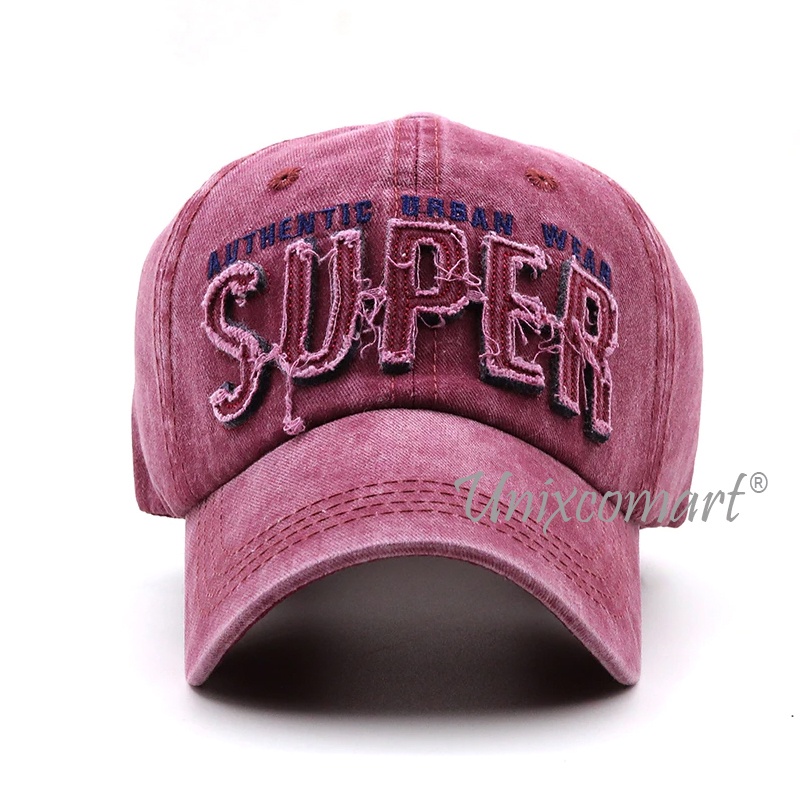 Topi Baseball SUPER Hat Cap Casual Sports Distro Fashion Pria Wanita