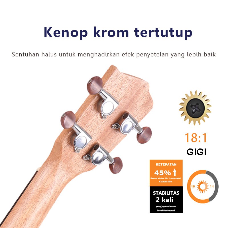 Acouway AKUSTIK dan ELEKTRIK Ukulele Concerto/Tenor 24&quot;26 concert ukelele Senar 4 gitar sapele body Italy Aquila string with bag and accessories Lengkap Bergaransi dan PACKING Aman