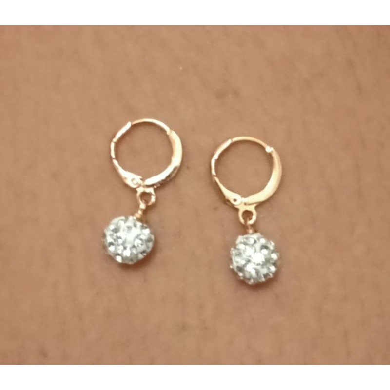 SAC55. Anting xuping wanita lapis emas dgn mata zircon