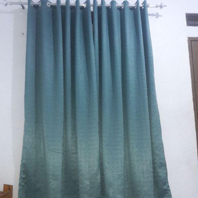 Gorden Blackout Import Original Warna Biru Toska Tidak Tembus Sinar Matahari Size L 100 Cm X T 200cm