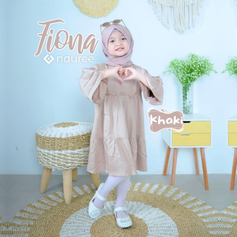 Nauree - Dress Anak Perempuan Fiona Khaki Bahan Rayon Twill