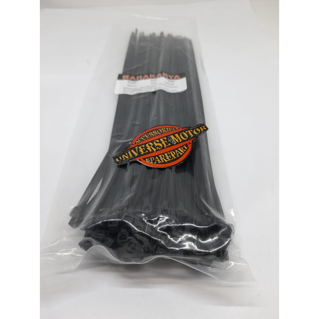 TALI TIES KABEL TIE CABLE TIS 2.5 X 250 MM 25 CM ISI 100 PCS HITAM