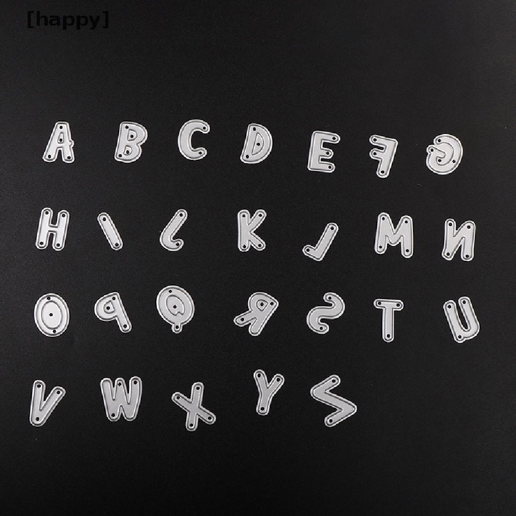 Cetakan Stensil Cutting Dies Motif Alfabet Bahan Metal Untuk Scrapbook