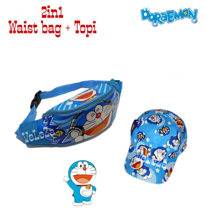 Waistbag anak karakter Doraemon - tas selempang anak