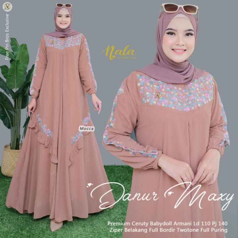 Danur maxy / gamis ceruty babydol premium / gamis bordil