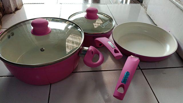 Dessini panci set ceramic 5pc panci keramik anti gores 