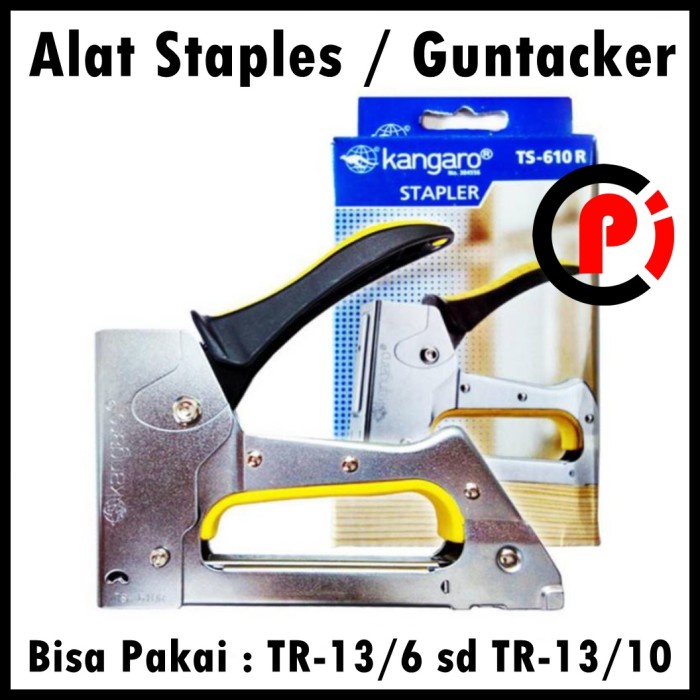 KANGARO TS-610R Alat Staples Gun Hekter Tembak Stapler Kayu Guntacker